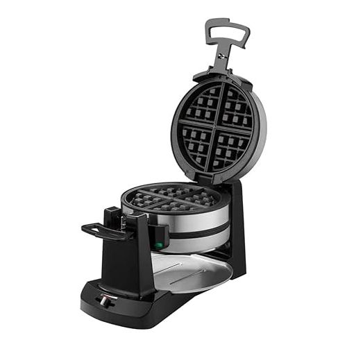  Cuisinart WAF-F40 Double Flip Belgian Waffle Maker Black/Stainless Bundle with 1 YR CPS Enhanced Protection Pack