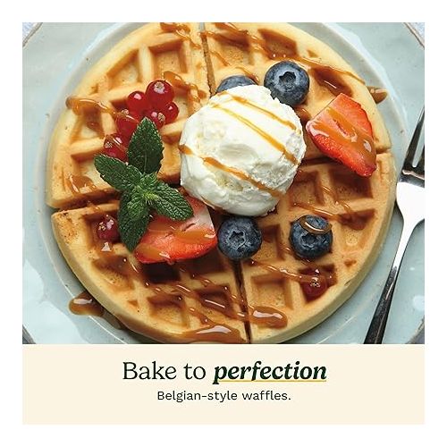  Cuisinart WAF-F30 Round Flip Belgian Waffle Maker, Black/Silver, 1 inch thick