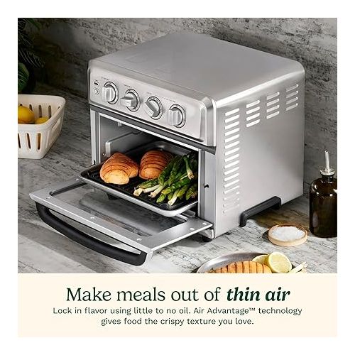  Cuisinart Air Fryer + Convection Toaster Oven, 8-1 Oven with Bake, Grill, Broil & Warm Options, Stainless Steel, TOA-70