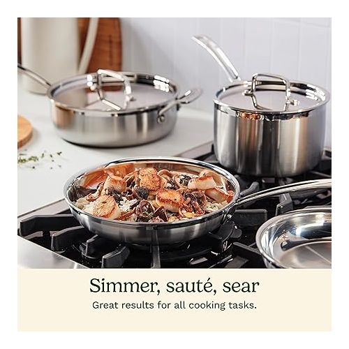  Cuisinart 12 Piece Cookware Set, MultiClad Pro Triple Ply, Silver, MCP-12N