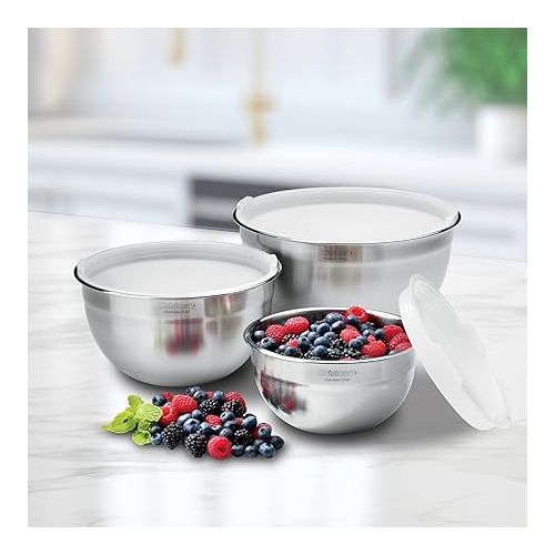  Cuisinart Mixing Bowl Set, Stainless Steel, 3-Piece, CTG-00-SMB