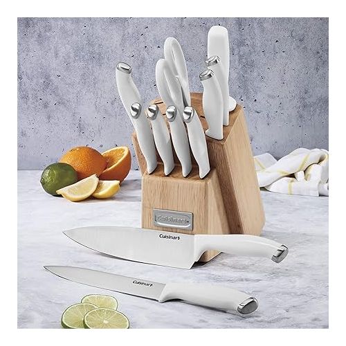  Cusinart Block Knife Set, 12pc Cutlery Knife Set with Steel Blades for Precise Cutting, Lightweight, Stainless Steel, Durable & Dishwasher Safe, C77SSW-12P