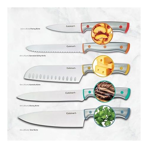  Cuisinart C77CR-10P 10pc Stainless Steel ColorCore™ Color Rivet Set with Blade Guards