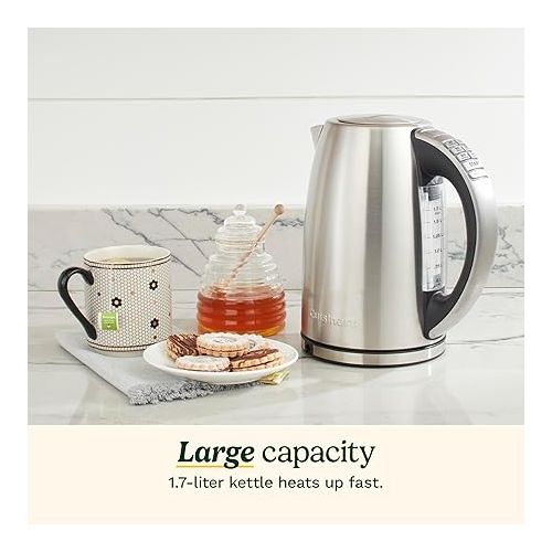  Cuisinart 1.7-Liter Stainless Steel Cordless Electric Kettle with 6 Preset Temperatures