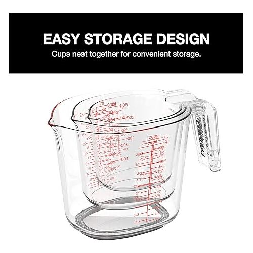  Cuisinart Nesting Liquid Measuring Cups, Clear, 3-Piece, CTG-00-3MC