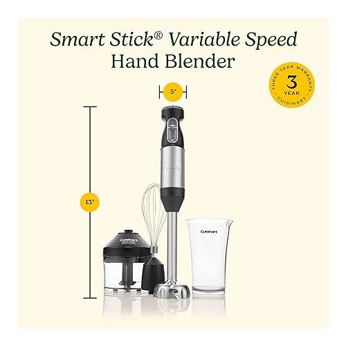  Cuisinart CSB-179 Smart Stick Variable Speed Hand Blender, Stainless Steel