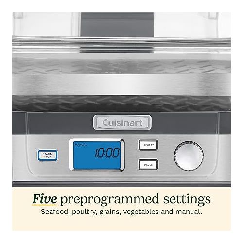  Cuisinart STM-1000 Cook Fresh Digital Glass Steamer, One Size, Stainless Steel