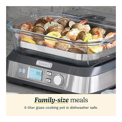  Cuisinart STM-1000 Cook Fresh Digital Glass Steamer, One Size, Stainless Steel