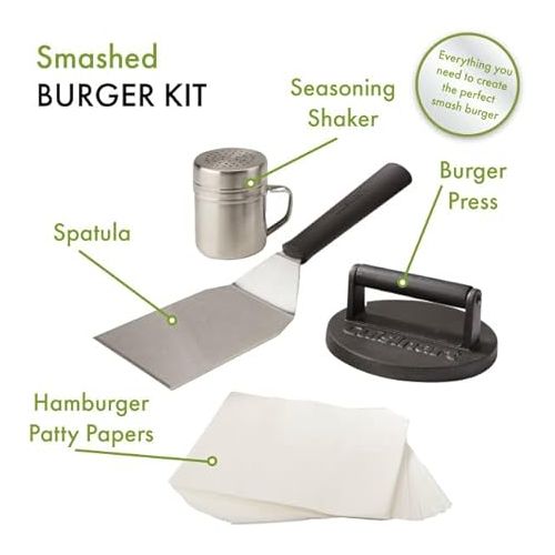  Cuisinart CSBK-400, Smashed Burger Kit, Cast Iron , 6