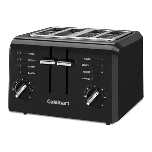  Cuisinart CPT-142BK 4-Slice Compact Plastic Toaster, Black