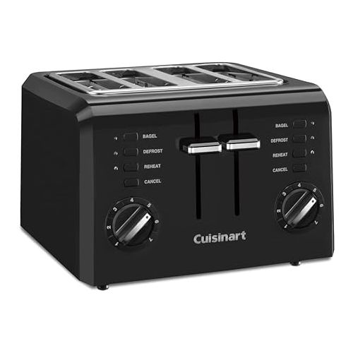  Cuisinart CPT-142BK 4-Slice Compact Plastic Toaster, Black