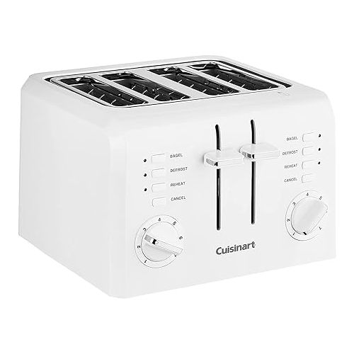  Cuisinart CPT-142P1 4-Slice Compact Plastic Toaster, White