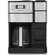 Cuisinart SS-GB1 Coffee Center Grind and Brew Plus, Built-in Coffee Grinder, Coffeemaker and Single-Serve Brewer with 6oz, 8oz and 10oz Serving Size, Black/Silver, 12-Cup Glass