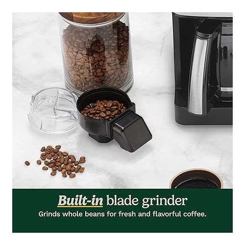  Cuisinart SS-GB1 Coffee Center Grind and Brew Plus, Built-in Coffee Grinder, Coffeemaker and Single-Serve Brewer with 6oz, 8oz and 10oz Serving Size, Black/Silver, 12-Cup Glass