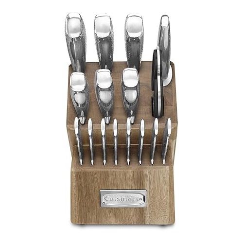  Cuisinart Classic High-Carbon Hammered Stainless Steel Forged Knife Set With Sheath Blade Gaurds (17-Piece Set)