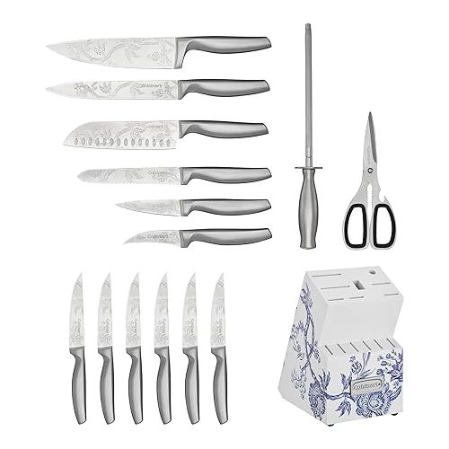  Cuisinart 15pc Caskata Collection™ Stainless Steel Hollow Handle Cutlery Block Set, C77SS-15PKCA