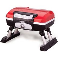 Cuisinart Grill Modified for Pontoon Boat with Arnall's Stainless Grill Bracket for Standard Railing with Open Fencing Set RED