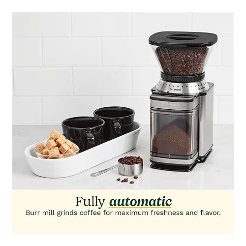  CUISINART Coffee Grinder, Electric Burr One-Touch Automatic Grinder with18-Position Grind Selector, Stainless Steel, DBM-8P1