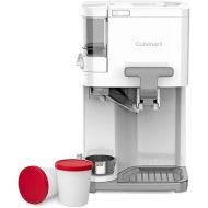 Cuisinart Mix It In Soft Serve Fully Automatic 1.5-Quart Ice Cream Maker (White) Bundle with Silicone Ice Cream Storage Containers (2-Pack) (2 Items)