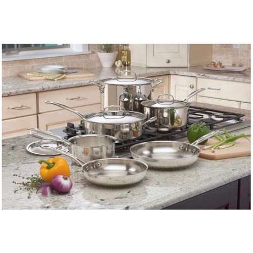  Cuisinart 77-10P1 10-Piece Chef's-Classic-Stainless Collection, Cookware Set