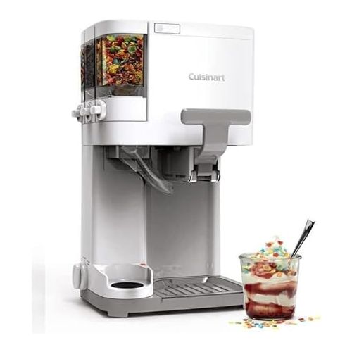  Cuisinart Ice Cream Maker Machine, 1.5 Quart Mix It In Soft Serve, Yogurt, Sorbet, Sherbet Maker, White, ICE-45P1