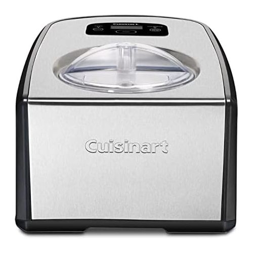  Cuisinart Ice Cream Maker with Compressor - Homemade Gelato Machine - LCD Display, 1.5-Quart Capacity, Stainless Steel Bowl Bundle with Homemade Ice Cream and Dessert Book (2 Items)