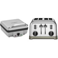 Cuisinart WAF-300P1 Belgian Waffle Maker with Pancake Plates, Brushed Stainless & CPT-180P1 Metal Classic 4-Slice Toaster, Brushed Stainless