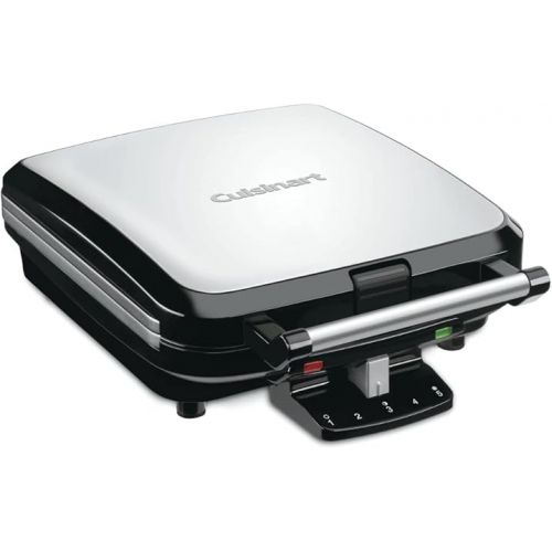  Cuisinart WAF-150 4-Slice Belgian Classic Waffle Maker, Square, Stainless Steel/Black & Panini Press by, Stainless Steel Griddler, Sandwich Maker & More, 5-IN-1, GR-4NP1