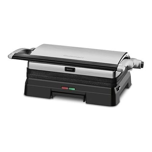  Cuisinart GR-11 Griddler 3-in-1 Grill and Panini Press, Silver (Renewed)