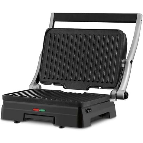  Cuisinart GR-11 Griddler 3-in-1 Grill and Panini Press, Silver (Renewed)