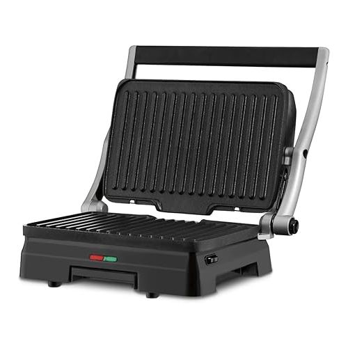  Cuisinart GR-11 Griddler 3-in-1 Grill and Panini Press, Silver (Renewed)