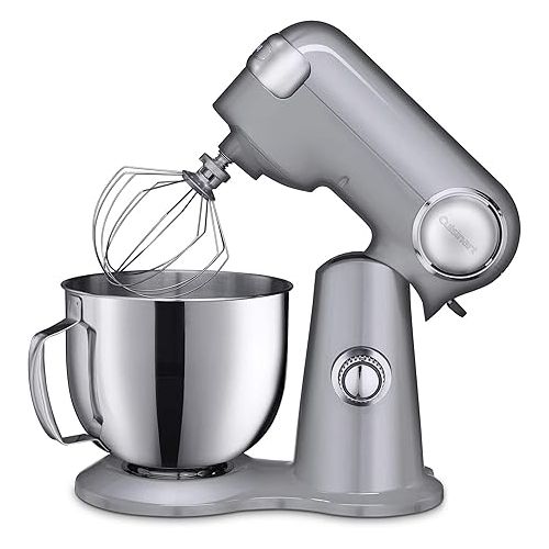  Cuisinart SM-50BC 5.5-Quart Stand Mixer, Brushed Chrome, Silver Lining (Renewed)