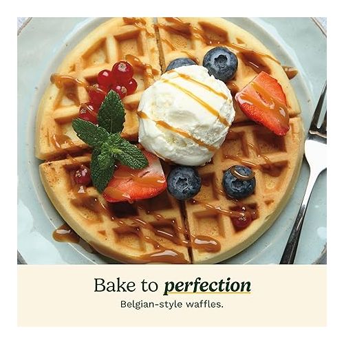  Cuisinart Double 1400W and Round 1000W Flip Belgian Waffle Makers, Black/Silver and Black/Stainless, 1 Inch Thick