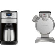 Cuisinart 10 Cup Coffee Maker with Grinder, Automatic Grind & Brew, Black/Silver, DGB-450 & Waffle Maker, Vertical Mini Waffle Iron, Silver