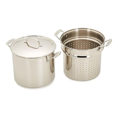  Cuisinart 4-Piece Cookware Set, 12 Quarts, Chef's Classic Stainless Steel Pasta/Steamer, 77-412P1