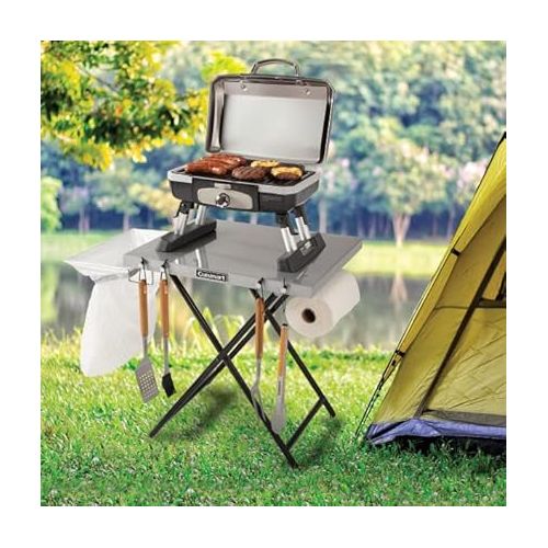  Cuisinart CPT-2110 Fold 'n Go Prep Table & Grill Stand, Portable Outdoor Food Prep Station for Patio, Camping & Tailgating, 24