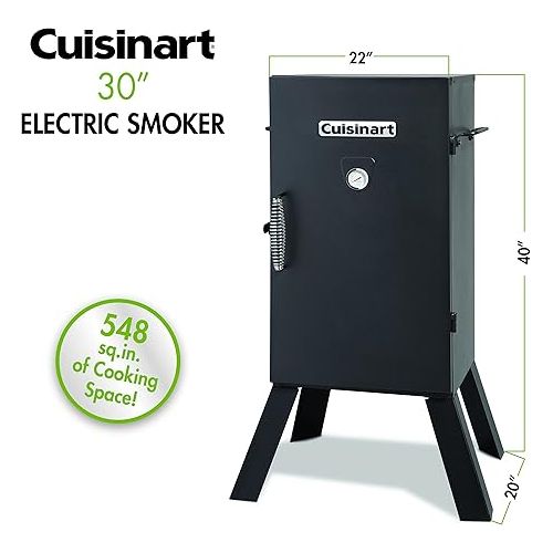  Cuisinart COS-330 Vertical Electric Smoker, Three Removable Smoking Shelves, 30