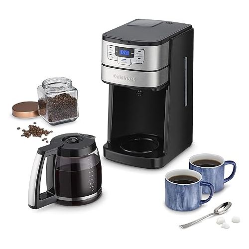  Cuisinart DGB-400 Automatic Grind and Brew 12-Cup Coffeemaker with 1-4 Cup Setting and Auto-Shutoff, Black/Stainless Steel