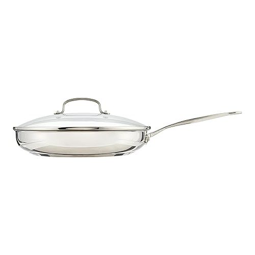  Cuisinart 12 Inch Skillet with Glass Cover, Chef's Classic Collection, 722-30G