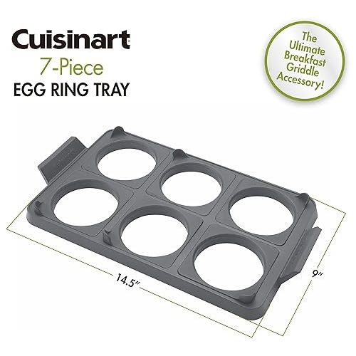  Cuisinart CGR-600 7-Piece Griddle Egg Ring Tray