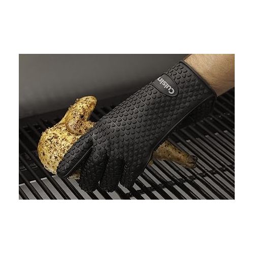  Cuisinart CGM-520 Heat Resistant Silicone Gloves, Black (2-Pack)