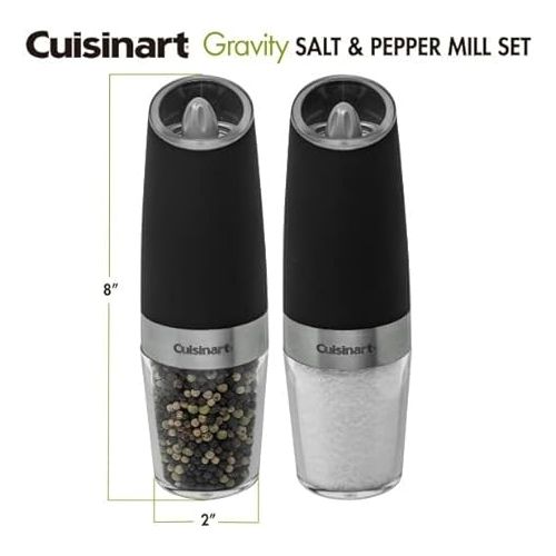  Cuisinart CSS-2424 Gravity Salt and Pepper Spice Mill with Blue LED Light, 2/3 Cup Capacity