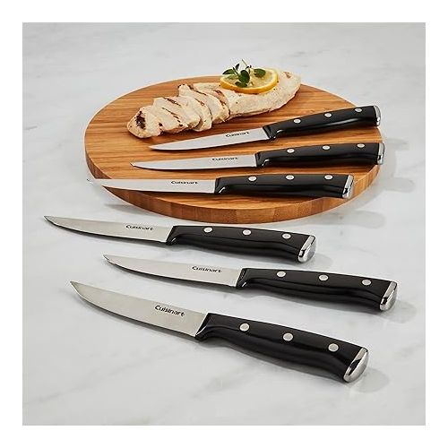  Cuisinart C77TR-S6SK Triple Rivet Collection 6-Piece Steak Knife Set,Black