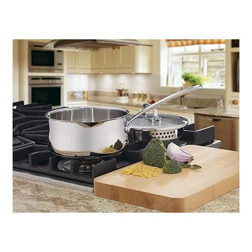  Cuisinart 419-18P 2-Quart Pour Saucepan with Cover Contour Cookware, Stainless Steel