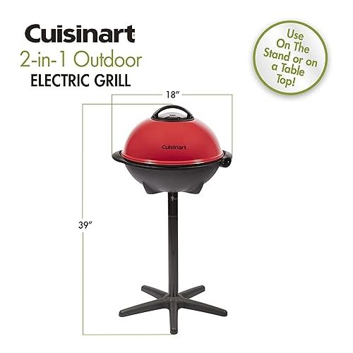  Cuisinart CEG-115 2-in-1 Outdoor Electric Grill, 240 sq. inch Cooking Space