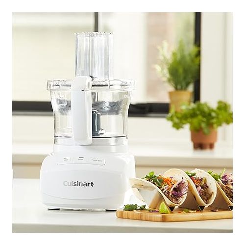  Cuisinart 9-Cup Continuous Feed Food Processor with Fine and Medium Reversible Shredding and Slicing Disc, Universal Blade, Continuous-Feed Attachment, and In-Bowl Storage (White)