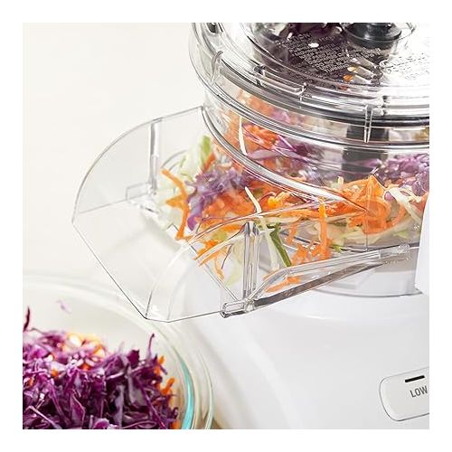  Cuisinart 9-Cup Continuous Feed Food Processor with Fine and Medium Reversible Shredding and Slicing Disc, Universal Blade, Continuous-Feed Attachment, and In-Bowl Storage (White)