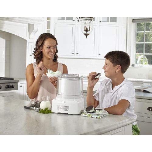  Cuisinart 1.5 Quart Frozen Yogurt ICE-21P1 Ice Cream Maker, Qt, White