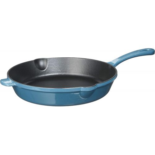  Cuisinart CI22-24BG Chefs Classic Cast Iron Round Fry Pan, 10, Enameled Provencial Blue: Cast Iron Skillet: Kitchen & Dining