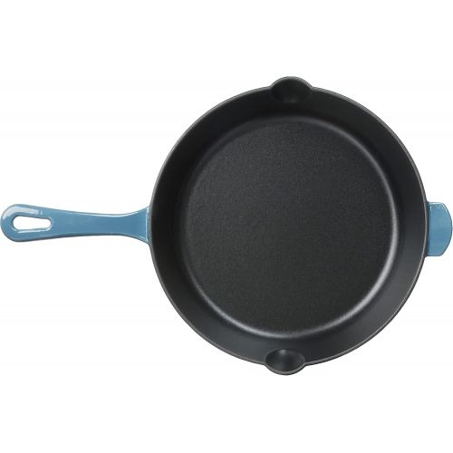  Cuisinart CI22-24BG Chefs Classic Cast Iron Round Fry Pan, 10, Enameled Provencial Blue: Cast Iron Skillet: Kitchen & Dining